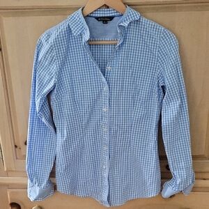 Brooks Brothers Light Blue Gingham Blouse